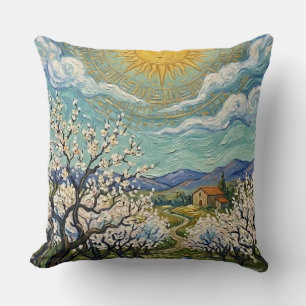 Van Gogh Stil Mandelbaumhain Frühlingsblüte Wurfde Kissen