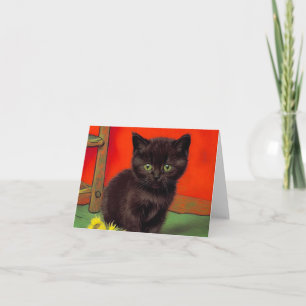 Van Gogh Stil Schwarze Katze Einladung