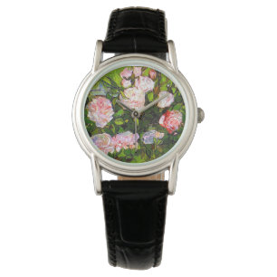Van Gogh Still Life mit rosa Roses Armbanduhr
