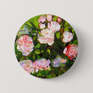 Van Gogh Still Life mit rosa Roses Button