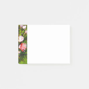 Van Gogh Still Life mit rosa Roses Post-it Klebezettel