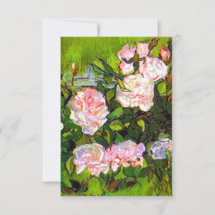 Van Gogh Still Life mit rosa Roses RSVP Karte