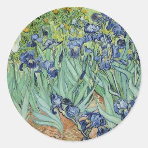 Van Gogh Still Life: Vase mit Iren Runder Aufkleber