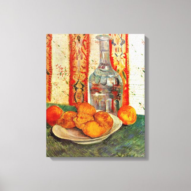 Van Gogh - Stillleben mit Decanter & Citrus Frucht Leinwanddruck (Vorderseite)