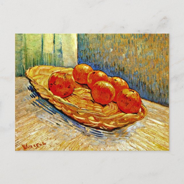 Van Gogh - Stillleben mit einem Korb von sechs Ora Postkarte (Vorderseite)