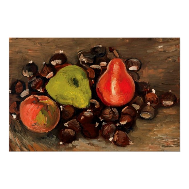 Van Gogh - Stillleben mit Früchten und Kastanien Poster (Vorderseite)