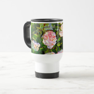 Van Gogh Stillleben mit rosa Rosen Reisebecher