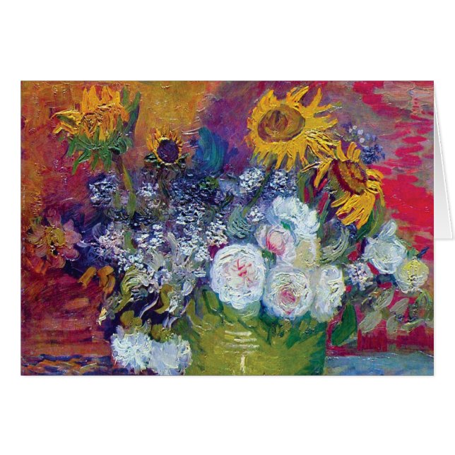 Van Gogh - Stillleben mit Rose und Sonnenblumen (Vorderseite (Horizontal))