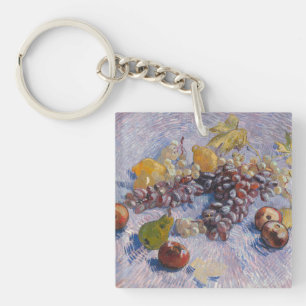 Van Gogh Stillleben mit Trauben und Äpfeln Kunstpr Schlüsselanhänger