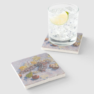 Van Gogh Stillleben mit Trauben und Äpfeln Kunstpr Steinuntersetzer