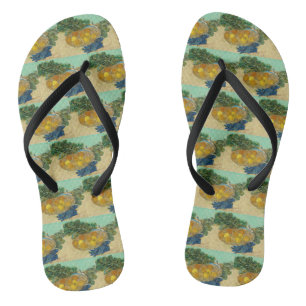 Van Gogh Stillleben Orangen Zitronen Blaue Handsch Flip Flops