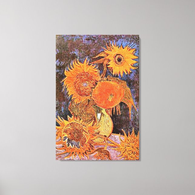 Van Gogh - Stillleben Vase mit fünf Sonnenblumen Leinwanddruck (Vorderseite)