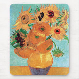 Van Gogh - Stillleben Vase mit zwölf Sonnenblumen Mousepad