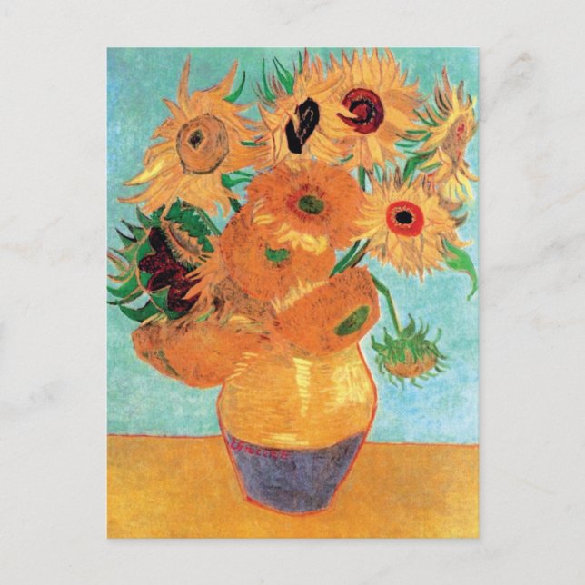 Van Gogh - Stillleben Vase mit zwölf Sonnenblumen Postkarte (Vorderseite)