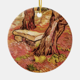 Van Gogh Stone Bench im Garten, St Paul Hospital Keramikornament