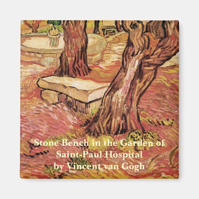 Van Gogh Stone Bench im Garten, St Paul Hospital Magnet (Vorne)