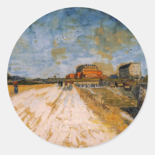 Van Gogh Straße entlang der Pariser Stadtmauern Runder Aufkleber