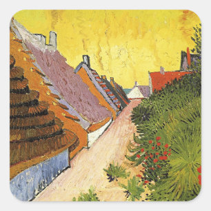 Van Gogh - Straße in Saintes-Maries, Quadratischer Aufkleber