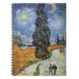 Van Gogh - Straße mit Fahrrädern Notizblock