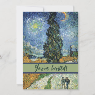 Van Gogh Straße mit Zypressen Impressionismus Einladung