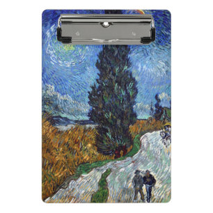 Van Gogh Straße mit Zypressen Impressionismus Mini Klemmbrett