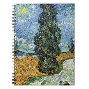 Van Gogh Straße mit Zypressen Impressionismus Notizblock