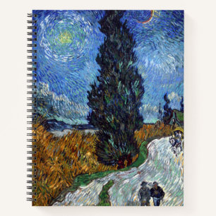 Van Gogh Straße mit Zypressen Impressionismus Notizbuch