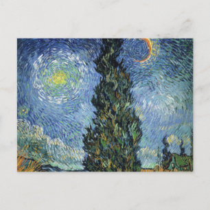 Van Gogh Straße mit Zypressen Impressionismus Postkarte