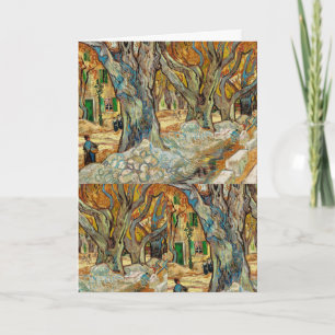 Van Gogh Straßenarbeiter Herbst Platanen Kunst Karte