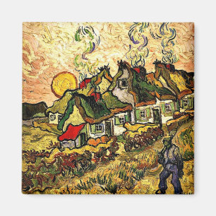 Van Gogh: Strohdachhäuser im Sonnenschein Magnet