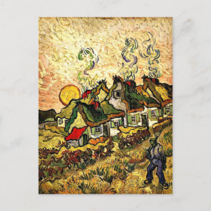 Van Gogh: Strohdachhäuser im Sonnenschein Postkarte