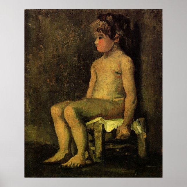 Van Gogh; Study of a Little Girl, sitzend, Portrai Poster (Vorne)