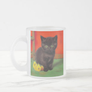 Van Gogh Style Black Cat Mattglastasse