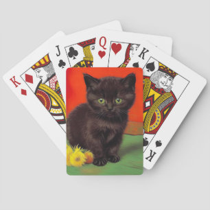 Van Gogh Style Black Cat Spielkarten