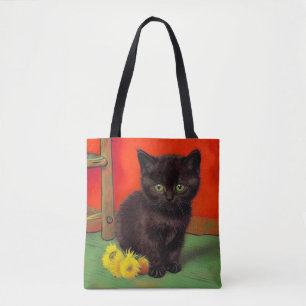 Van Gogh Style Black Cat Tasche