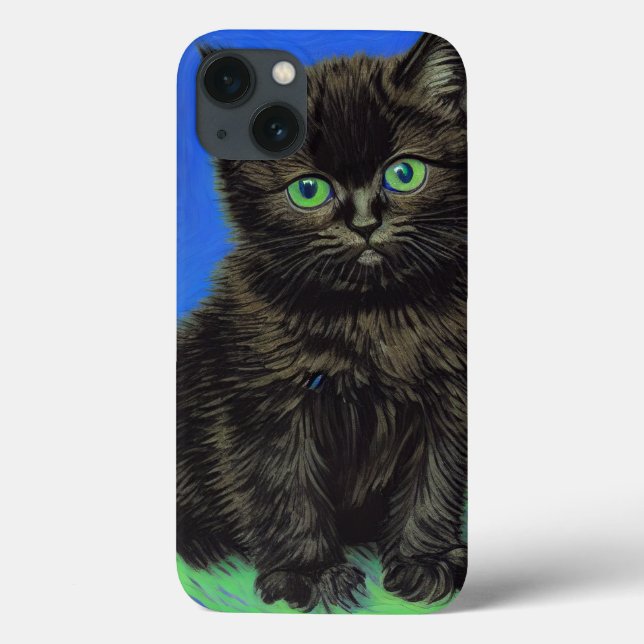 Van Gogh Style Black Kitten Case-Mate iPhone Hülle (Rückseite)