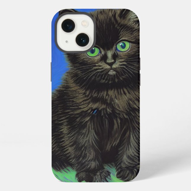 Van Gogh Style Black Kitten iPhone Hülle (Rückseite)