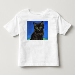 Van Gogh Style Black Kitten Kleinkind T-shirt