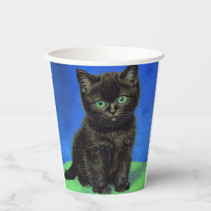 Van Gogh Style Black Kitten Pappbecher
