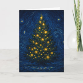 Van Gogh-style Christmas Tree Greeting Card Feiertagskarte