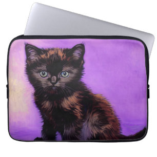 Van Gogh Style Lila Cat Laptopschutzhülle