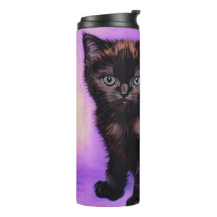 Van Gogh Style Lila Cat Thermosbecher