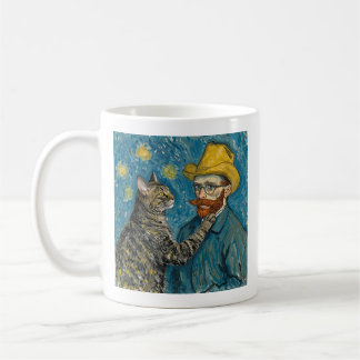 Van Gogh Style Portrait with Cat Kaffeetasse