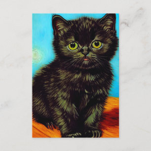Van Gogh Style Pouting Kitten Begleitkarte