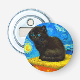 Van Gogh Style Starry Night Cat Flaschenöffner