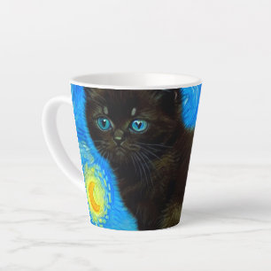 Van Gogh Style Starry Night Cat Milchtasse