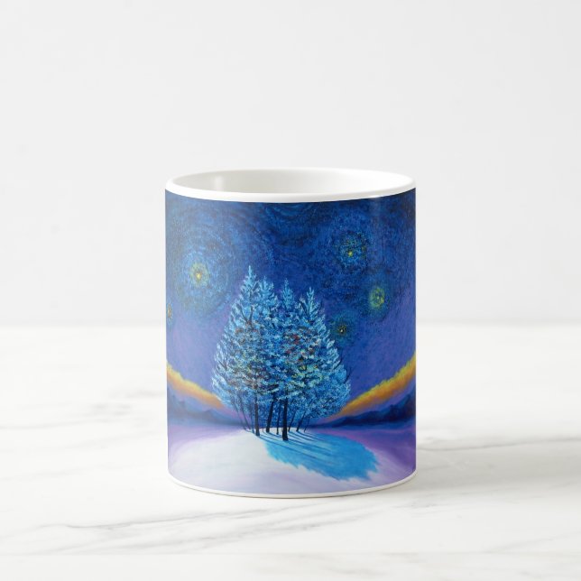 Van Gogh Style Weihnachten Zweifarbige Tasse (Mittel)