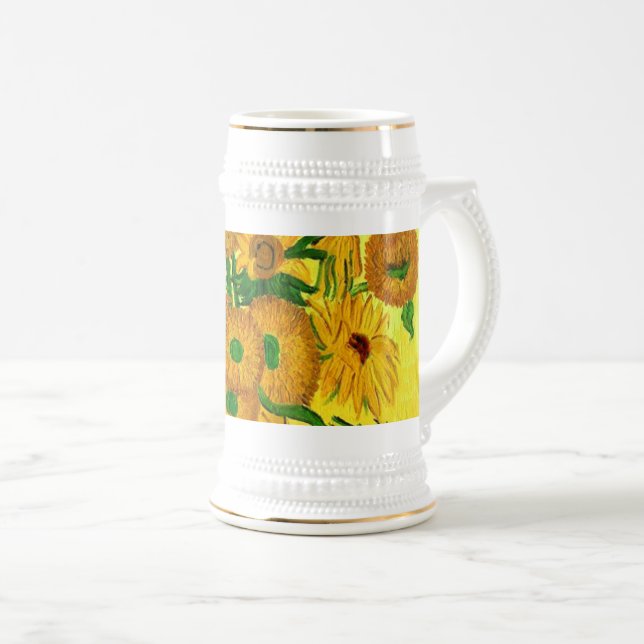 Van Gogh Sunflowers Bierglas (VorderseiteRechts)