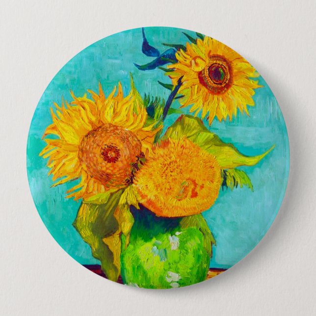 Van Gogh Sunflowers  Button (Vorderseite)
