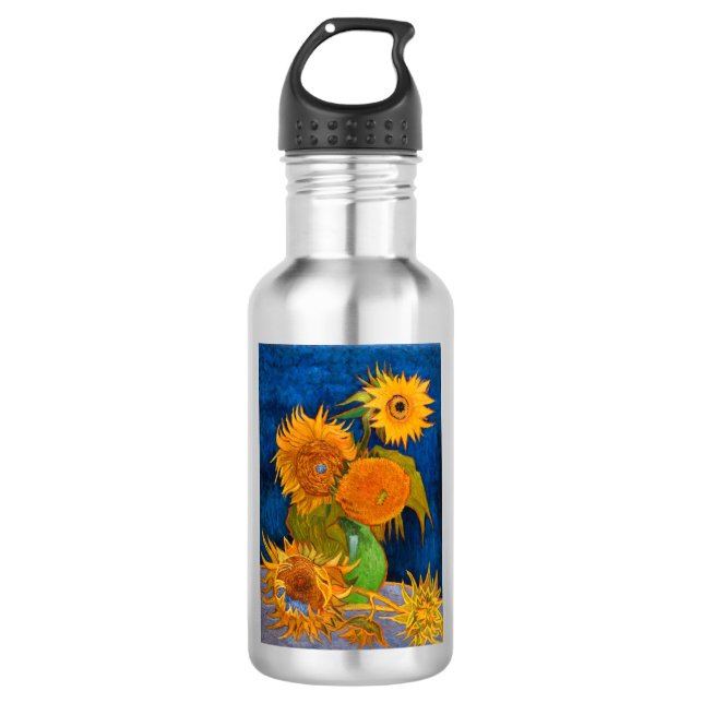 Van Gogh Sunflowers Edelstahlflasche (Vorderseite)